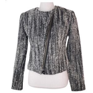 CABI 529 Mockingbird Boucle Moto Zip Jacket sz 4